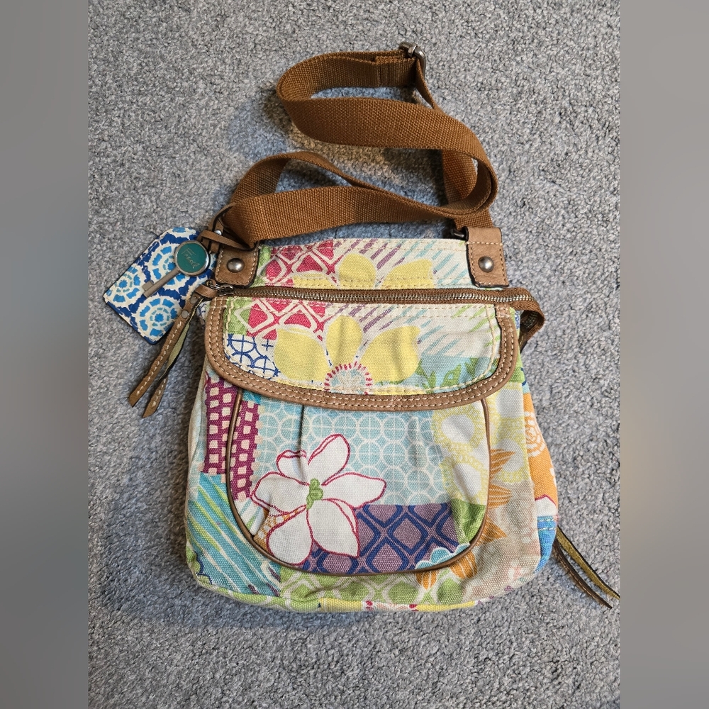 Fossil Multicolor Floral Crossbody Bag